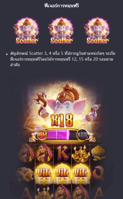 รางวัลและฟีเจอร์พิเศษของนักเดิมพัน Ganesha Gold